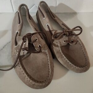 Tod's Driving Shoes Suede‎ Brown Junior Size 33 Gommino Loafers